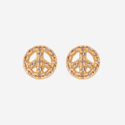 White Topaz At Peace Studs in Gold Vermeil
