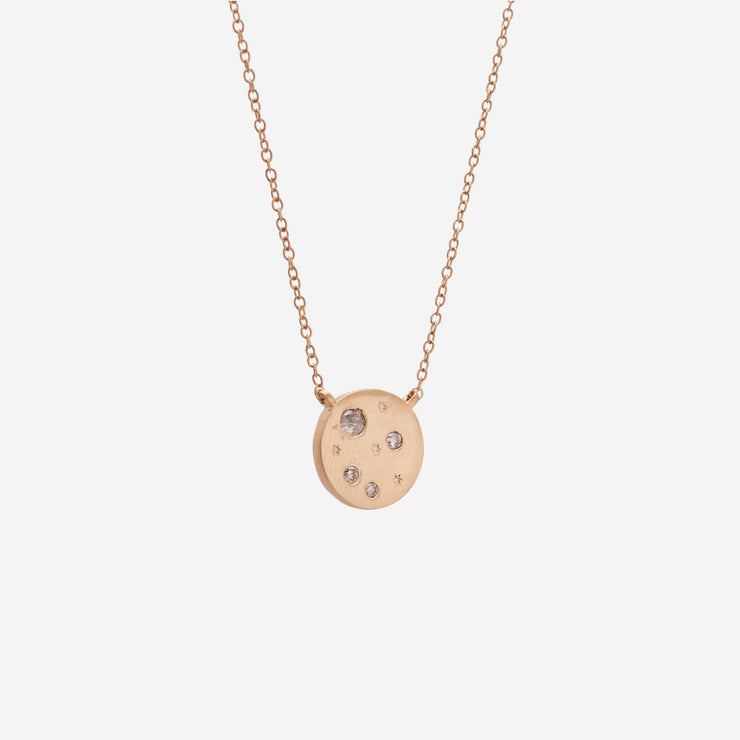 Grey Diamond Walk On The Moon Necklace in Gold Vermeil