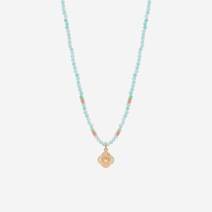 Amazonite Rays of Love Beaded Necklace in Gold Vermeil