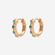 Turquoise Carefree Hoops in Gold Vermeil