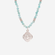 Amazonite Rays of Love Beaded Necklace in Sterling Silver