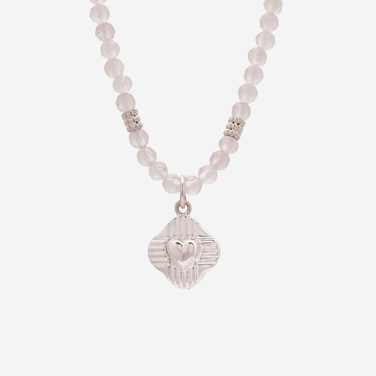 Moonstone Rays of Love Beaded Necklace in Sterling Silver